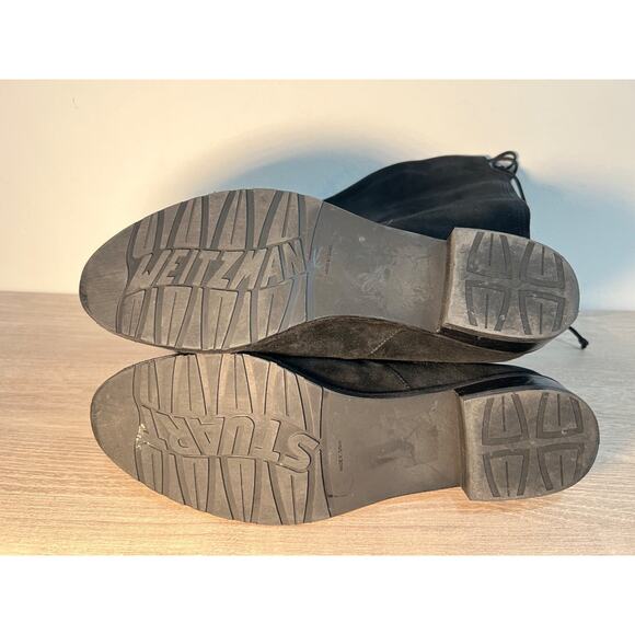 Stuart Weitzman Lowland Suede Pull On Over-The-Knee Boots Black Womens Size US 9 - Picture 7 of 7